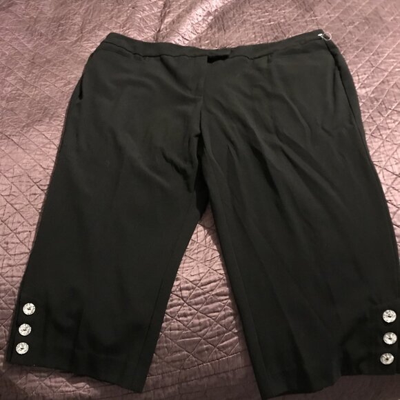 Ninety woman size 20W black ankle length pants with embellishment at ankles. - Picture 6 of 11